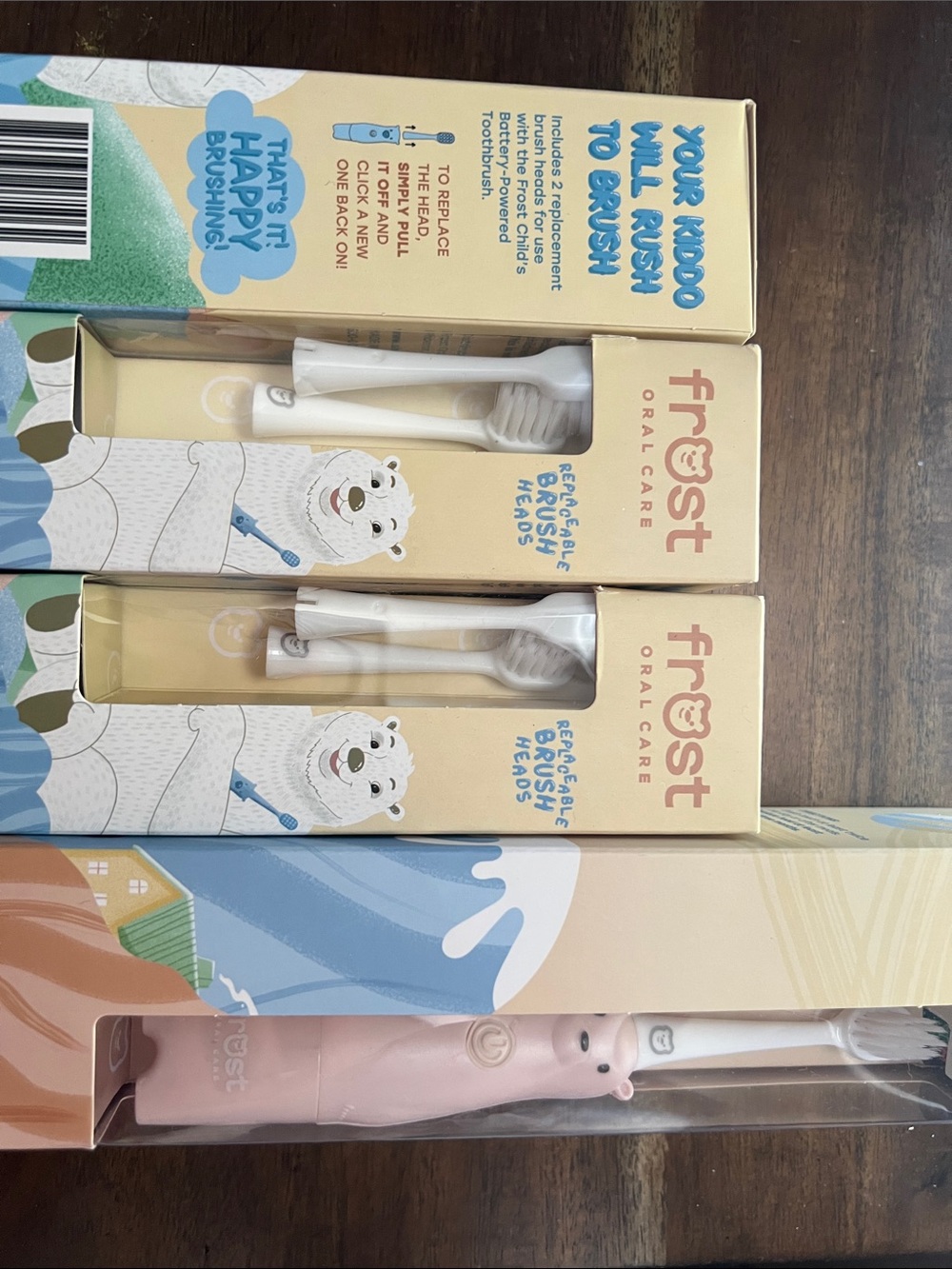 Kids Battery-Powered Toothbrush with Replacement Heads - Pink - Picture 2 of 2